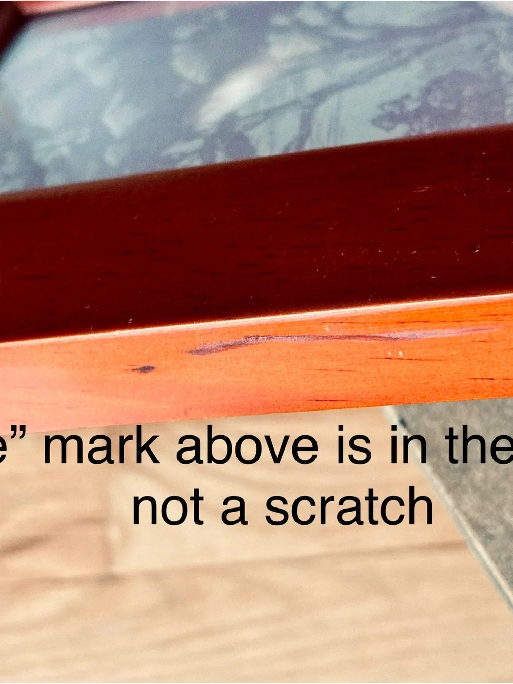 Vintage RARE WOODS Wood Frame, 90’s.  Carved edge, Red Cherry